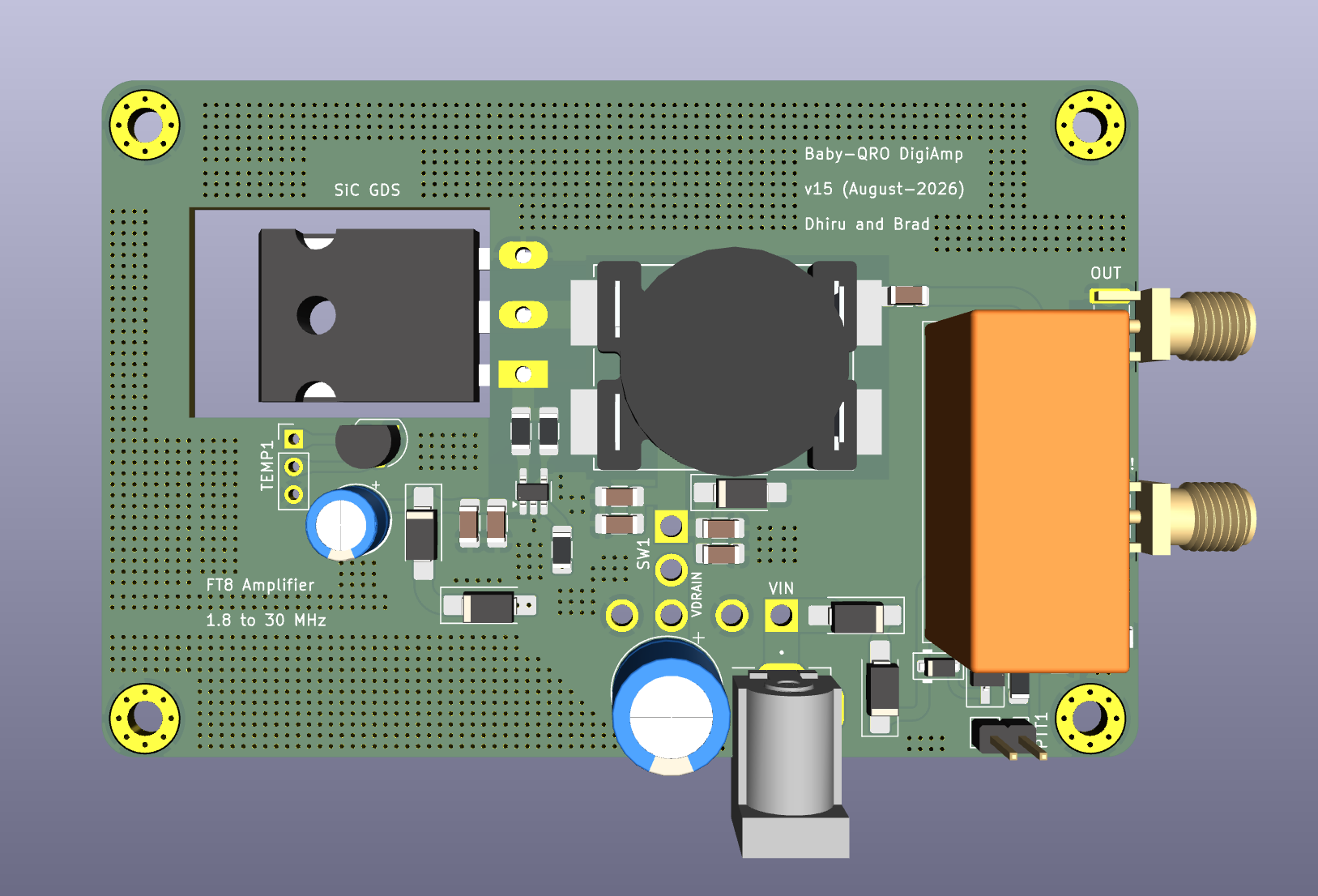 Baby-QRO amplifier v15 render