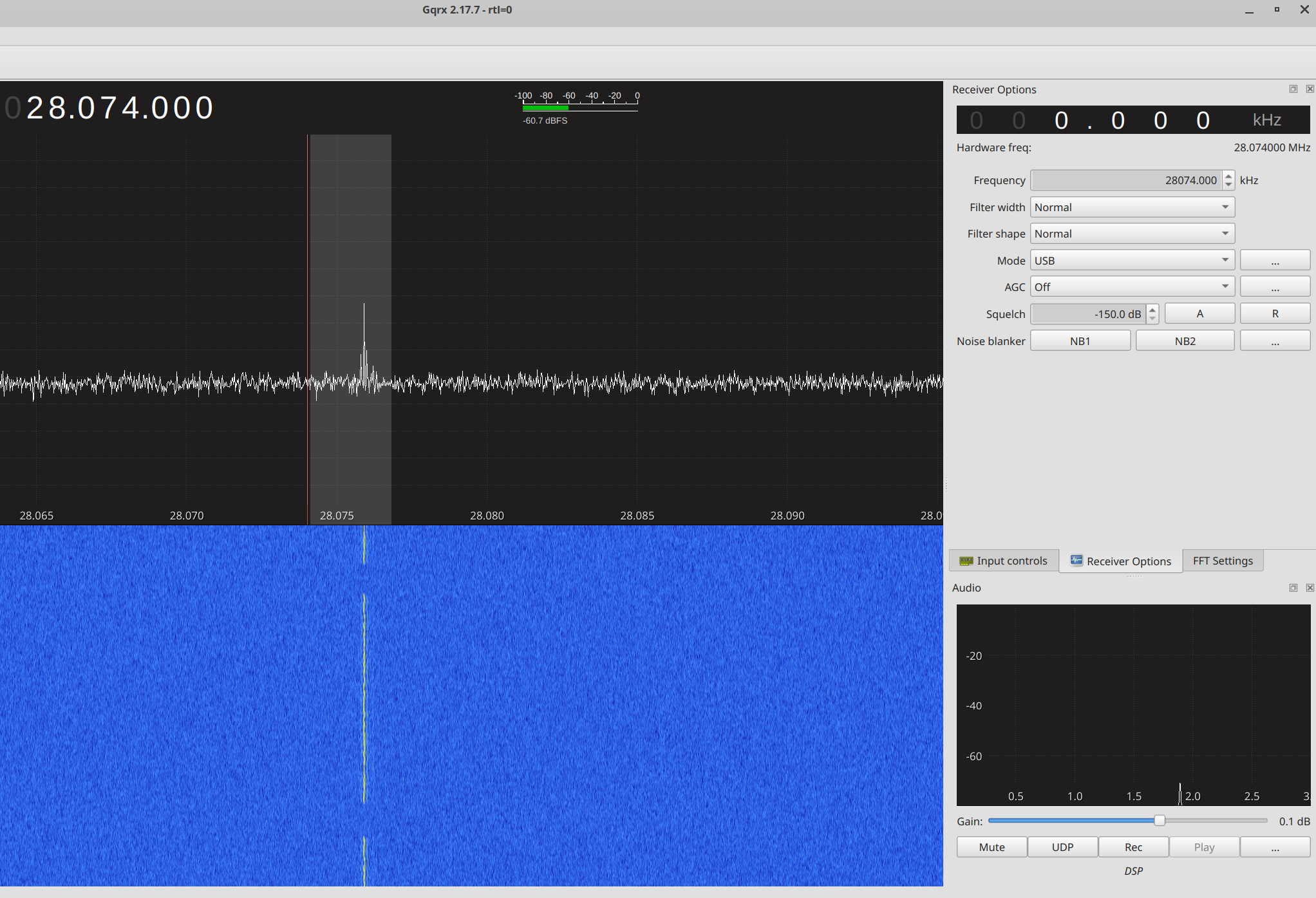 PA0FRI Active Antenna 2026 - SDR software settings