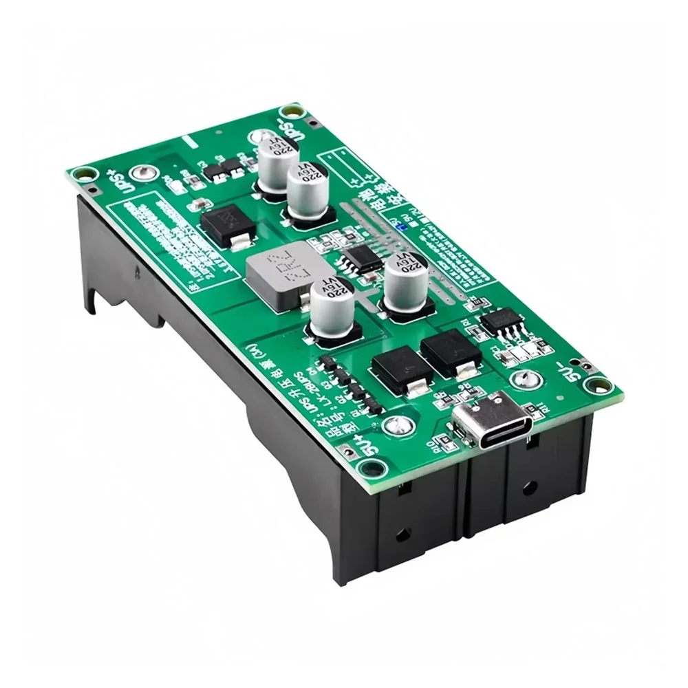 LX-2BUPS Type-C 18650 UPS module with battery holder and separate input and output terminals