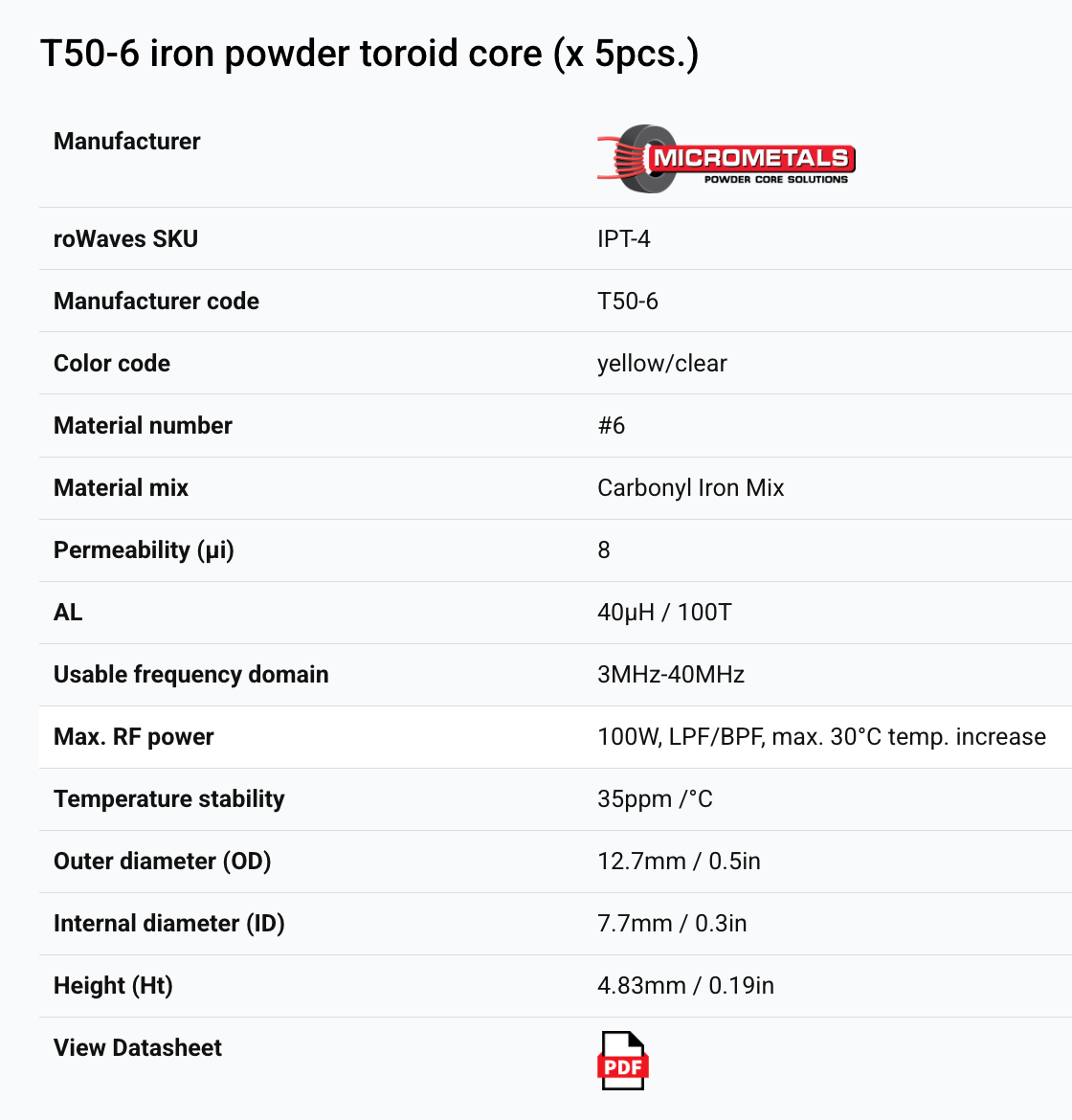 T50-6 does 100W