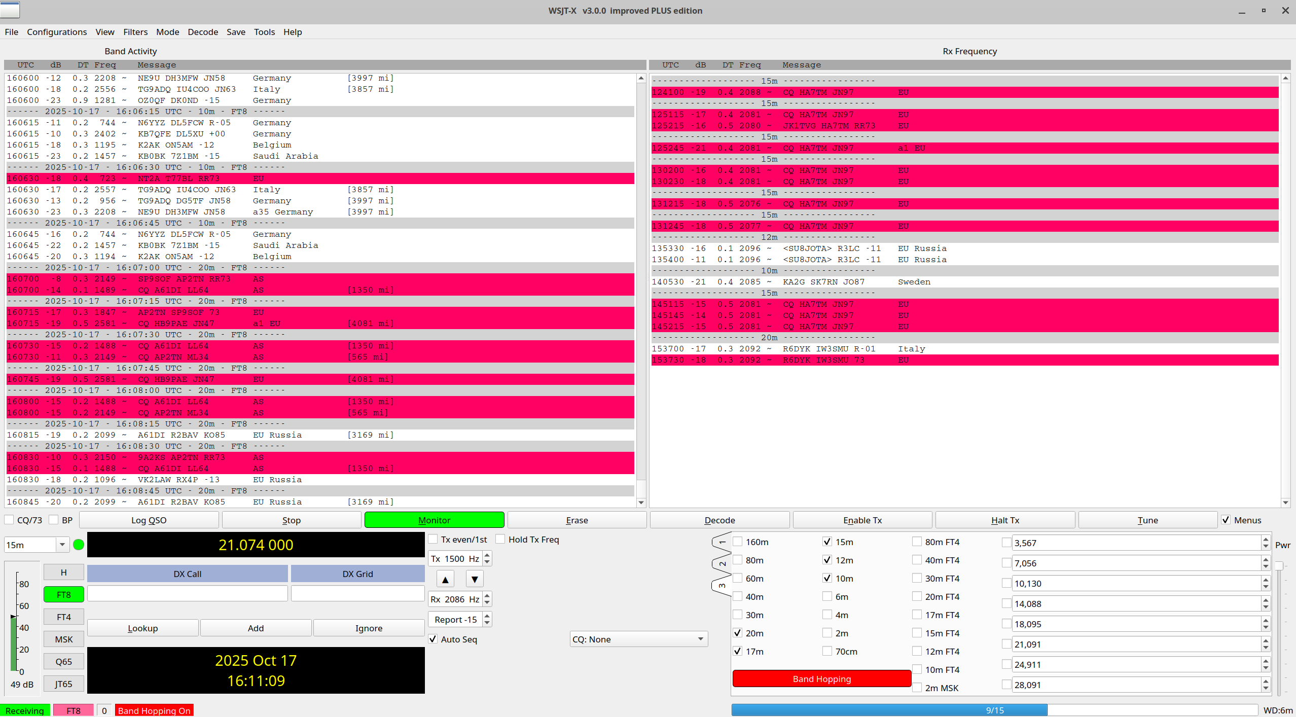 Band hopping in action