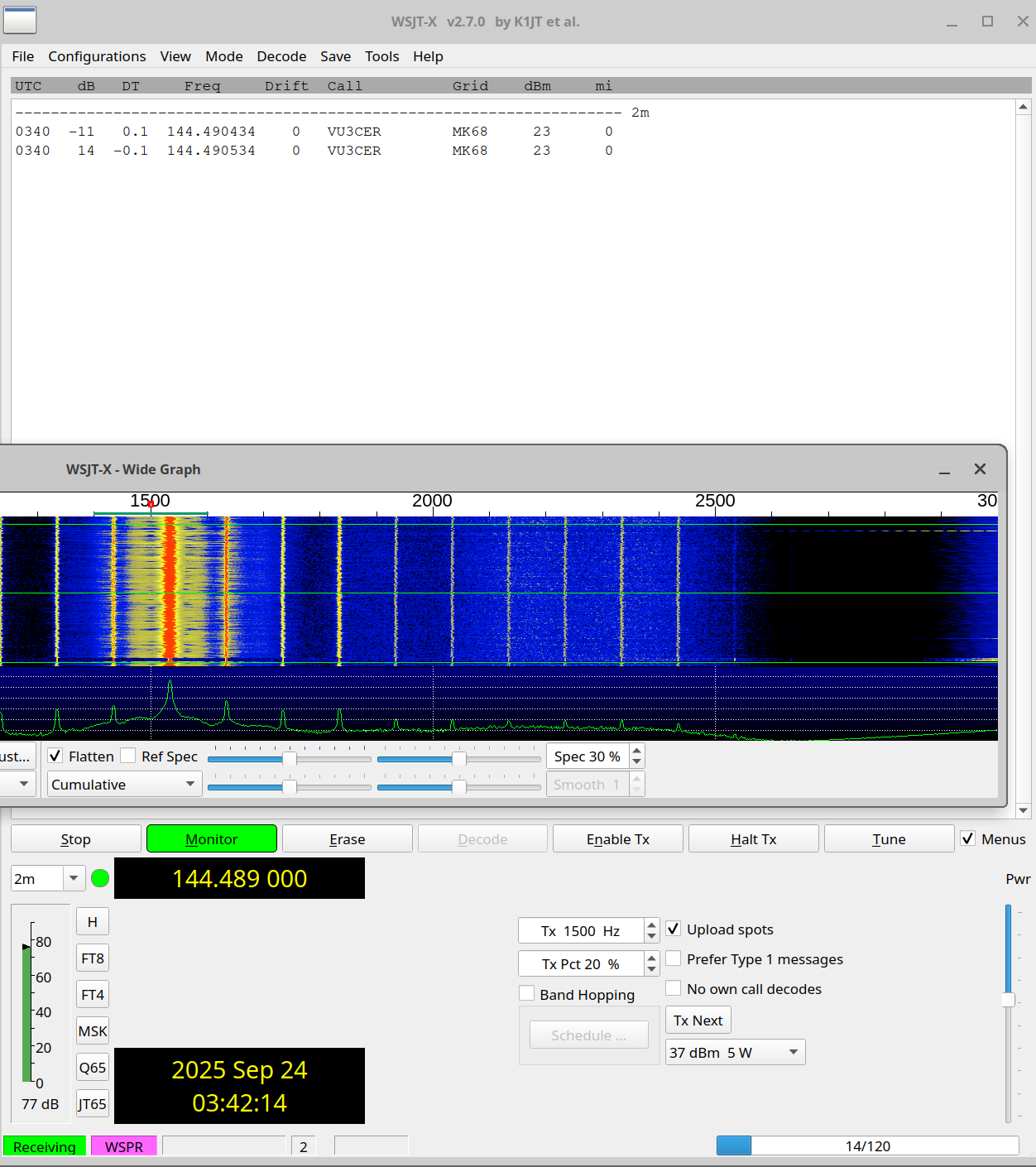 WSPR 2m demo