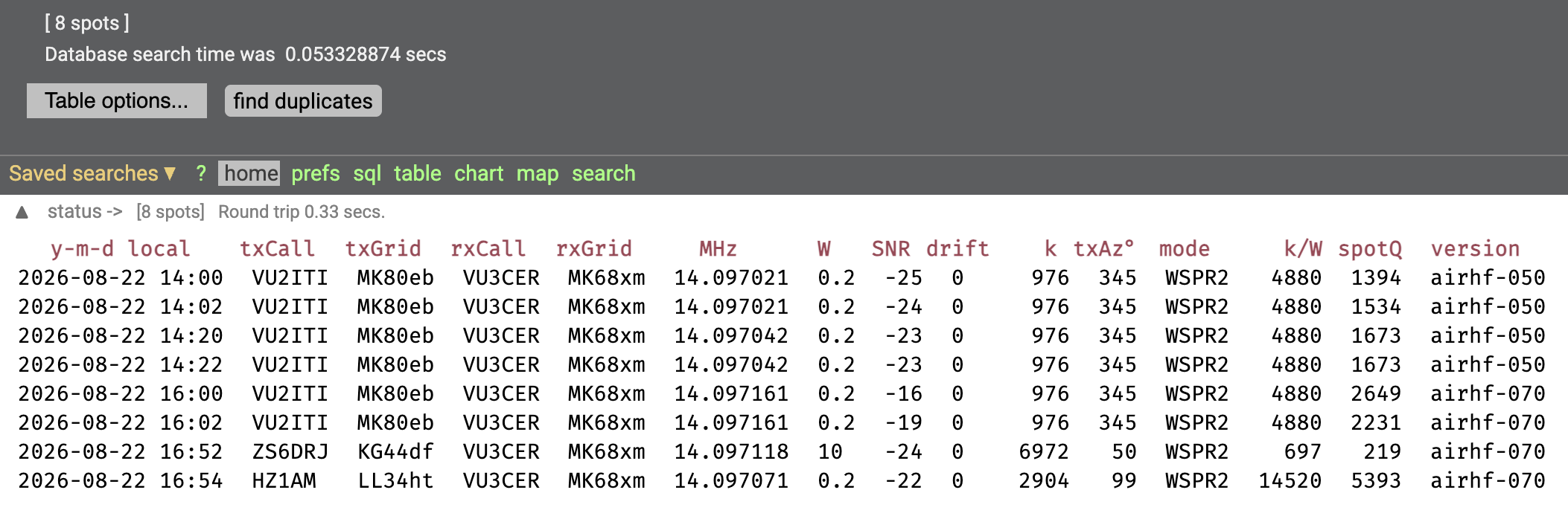 On-air WSPR demo