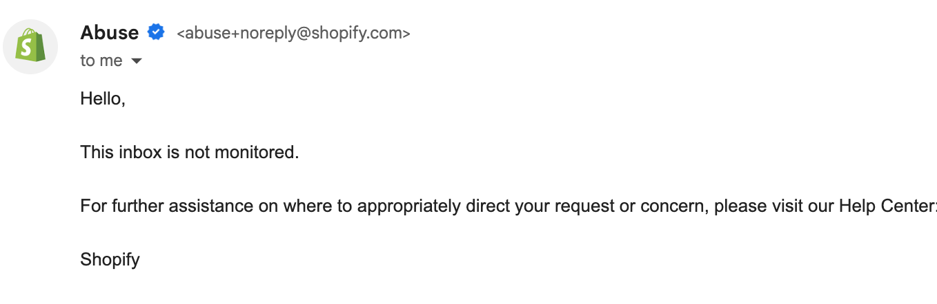 Shopify ignore frauds and scams